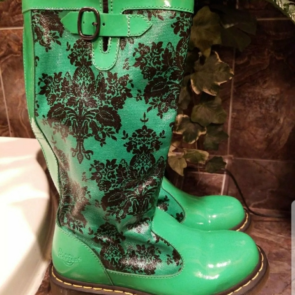 Green Dr. Martins boots